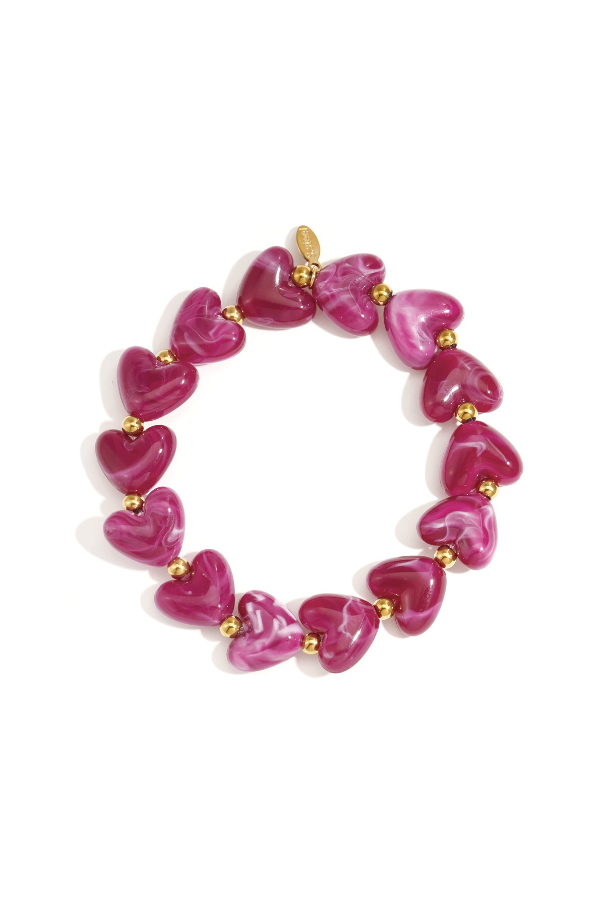 Elastieken hartjes kralenarmband