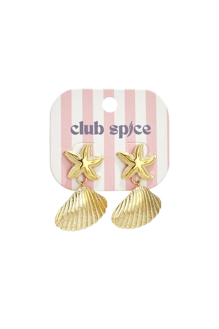 Earrings with starfish and shell