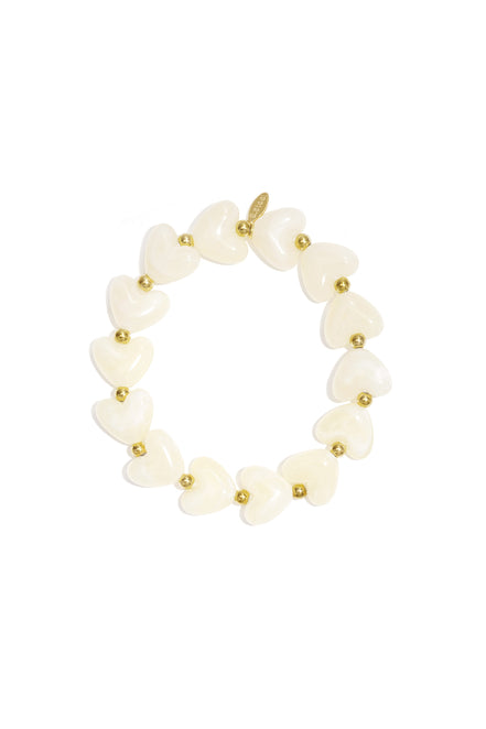 Elastieken hartjes kralenarmband