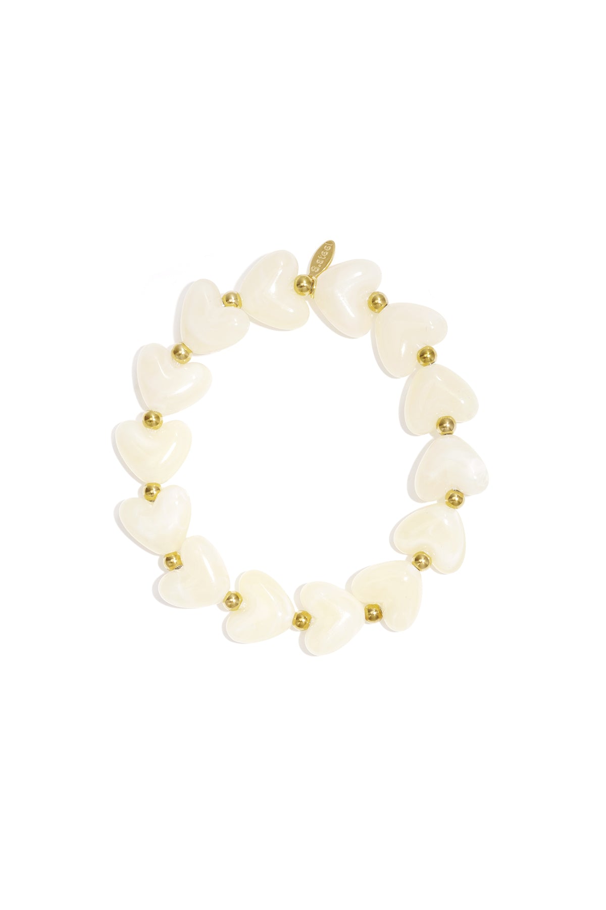 Elastieken hartjes kralenarmband
