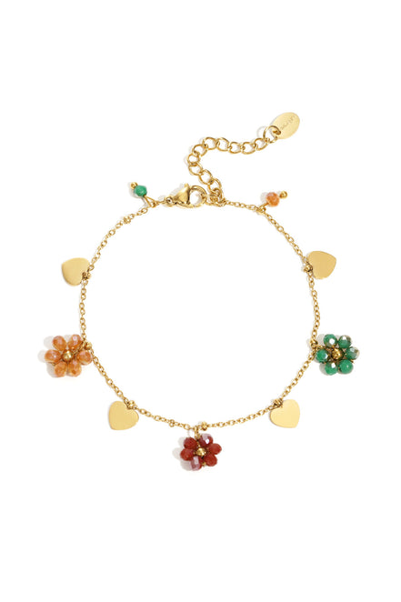Stainless Steel Charm Bracelets Flower Casual Daily Simple Series Women's jewelry