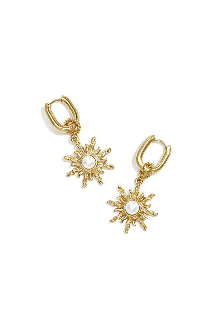 Squoval earrings with boho sun charm