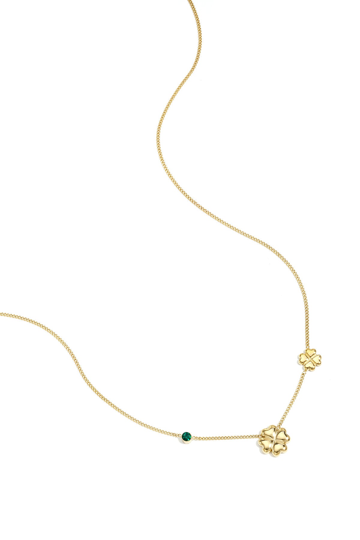 Necklace with clovers and colored stones