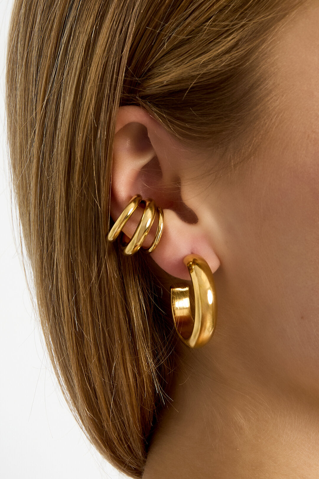 Stainless Steel Ear Cuffs lines Daily Simple Series Women's jewelry