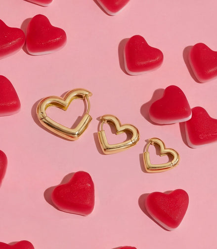Elegant Heart Hoop Earrings for Everyday Wear