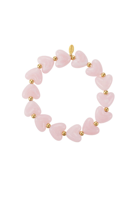 Elastieken hartjes kralenarmband