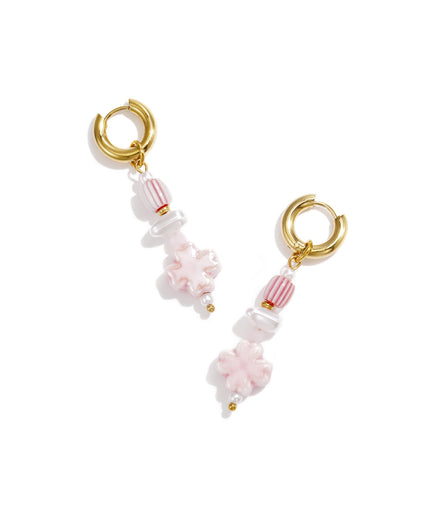 Stylish Pink Clover Bead Earrings for Spring/Summer