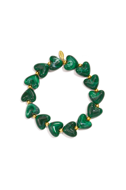 Elastieken hartjes kralenarmband