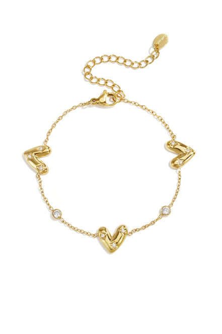 Elegant Heart Charm Bracelet for Women - All Fit