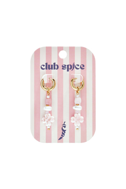Stylish Pink Clover Bead Earrings for Spring/Summer