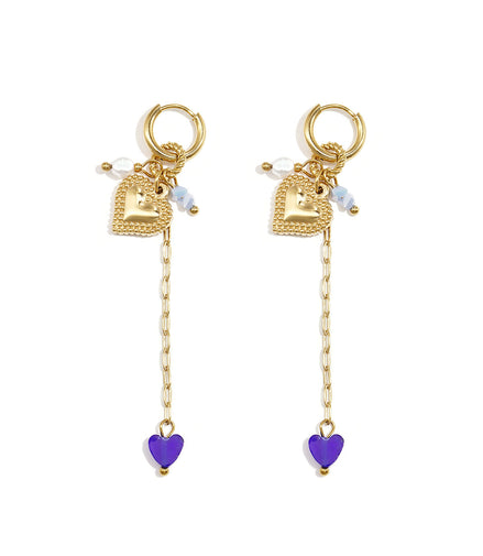 Elegant Gold Heart Loop Earrings for Women