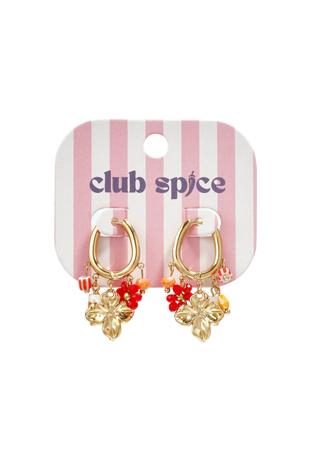 Earrings with various dangling beads