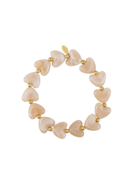 Elastieken hartjes kralenarmband