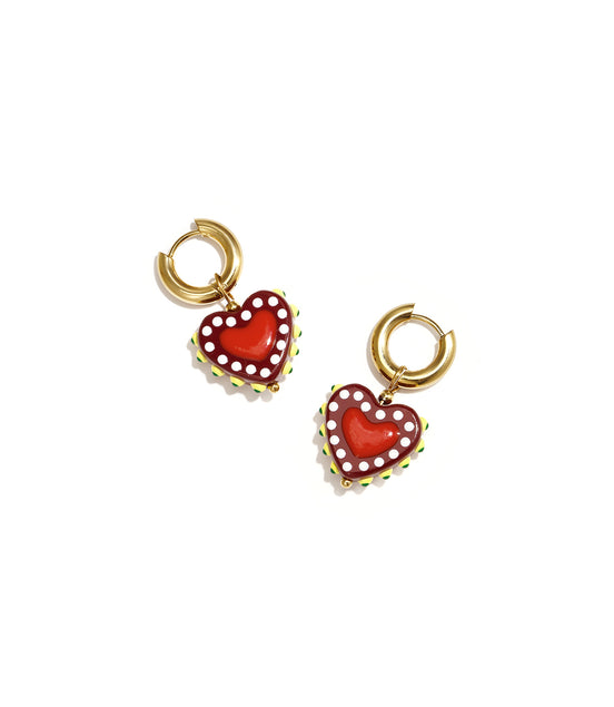 Charming Pink & Red Heart Beads Earrings for Women