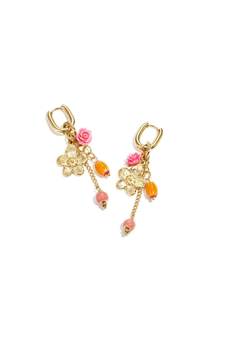 Stainless Steel Beads Earrings Flower Casual Daily Romantic Series Women's jewelry