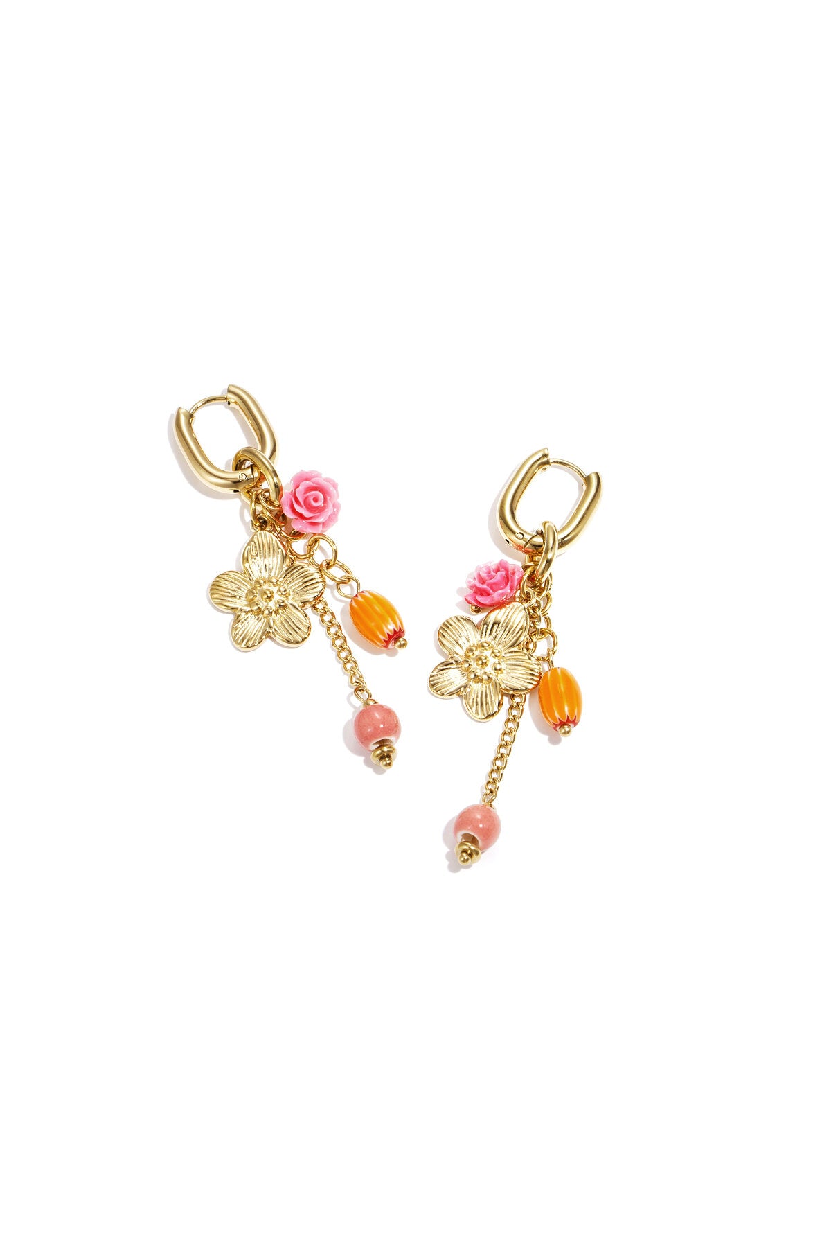 Stainless Steel Beads Earrings Flower Casual Daily Romantic Series Women's jewelry