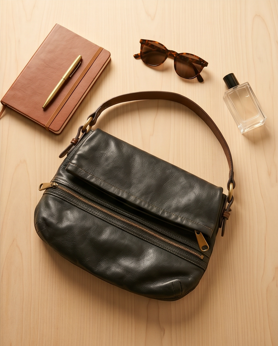 Fossil leren schoudertas