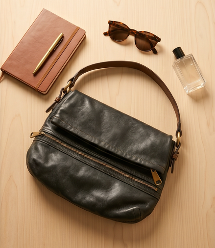 Fossil leren schoudertas