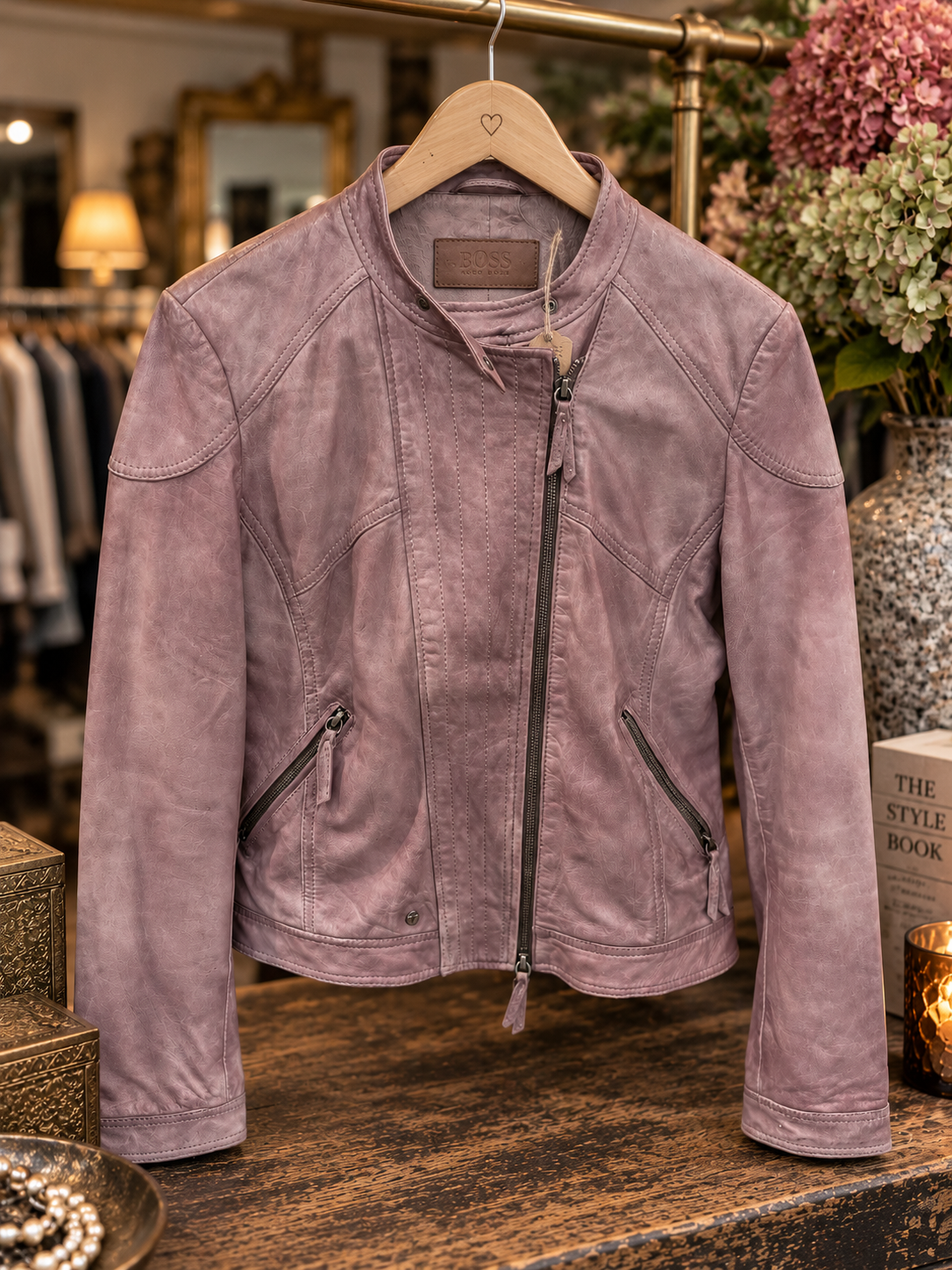 Hugo Boss leren bikerjack – maat 38
