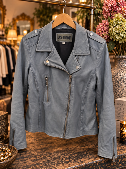 AIM leren bikerjack – maat 38