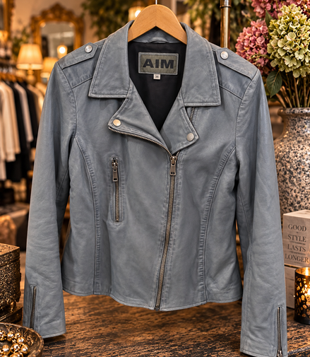 AIM leren bikerjack – maat 38