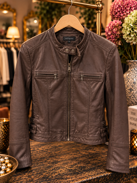 Softgrey leren jack – bruin | maat 38
