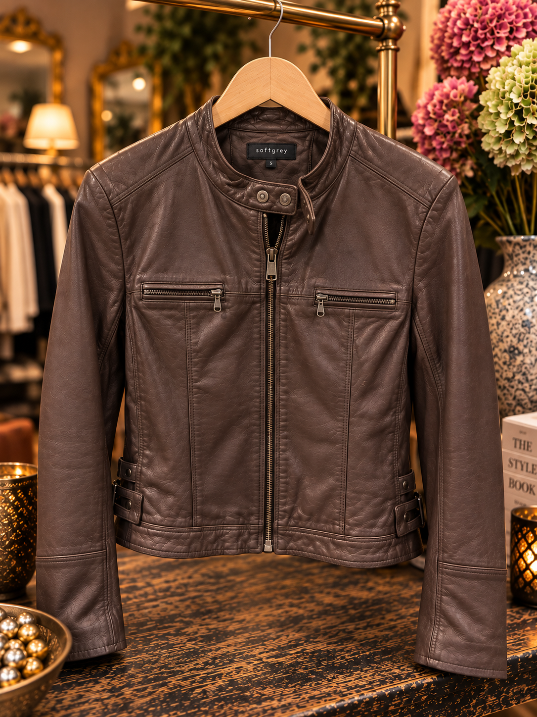 Softgrey leren jack – bruin | maat 38