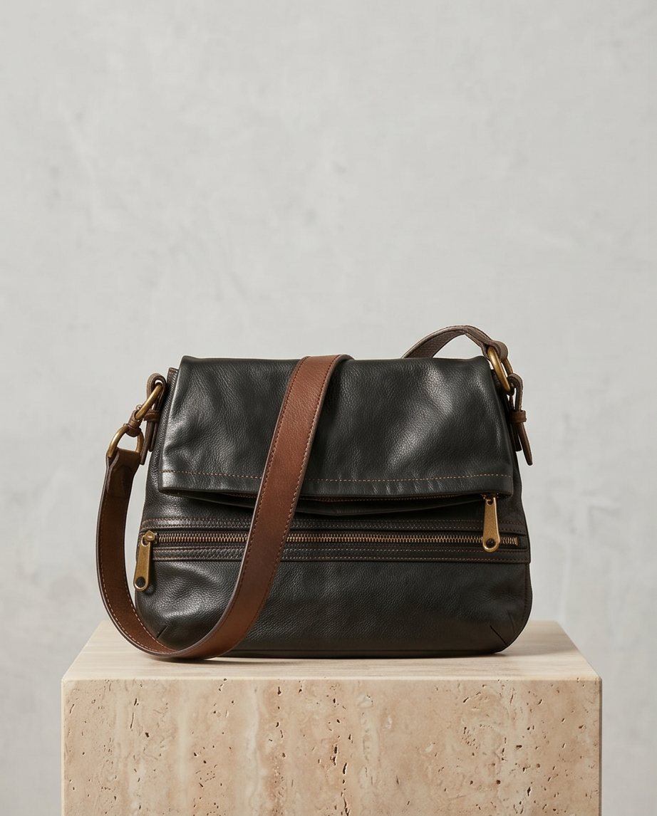 Fossil leren schoudertas