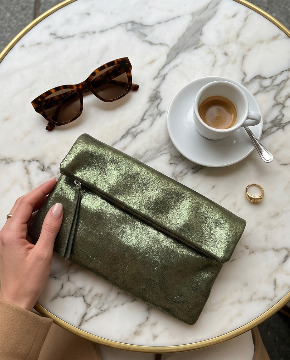 Gianni Chiarini Firenze metallic leren tas