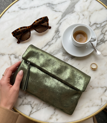 Gianni Chiarini Firenze metallic leren tas