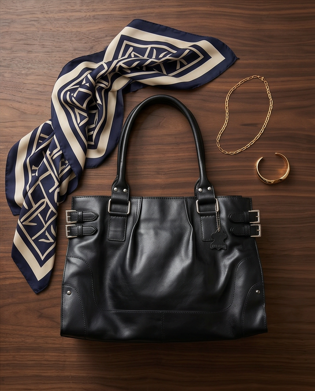V&D leren tas