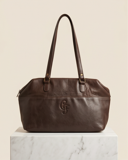 Claudio Ferrici leren shopper – donkerbruin