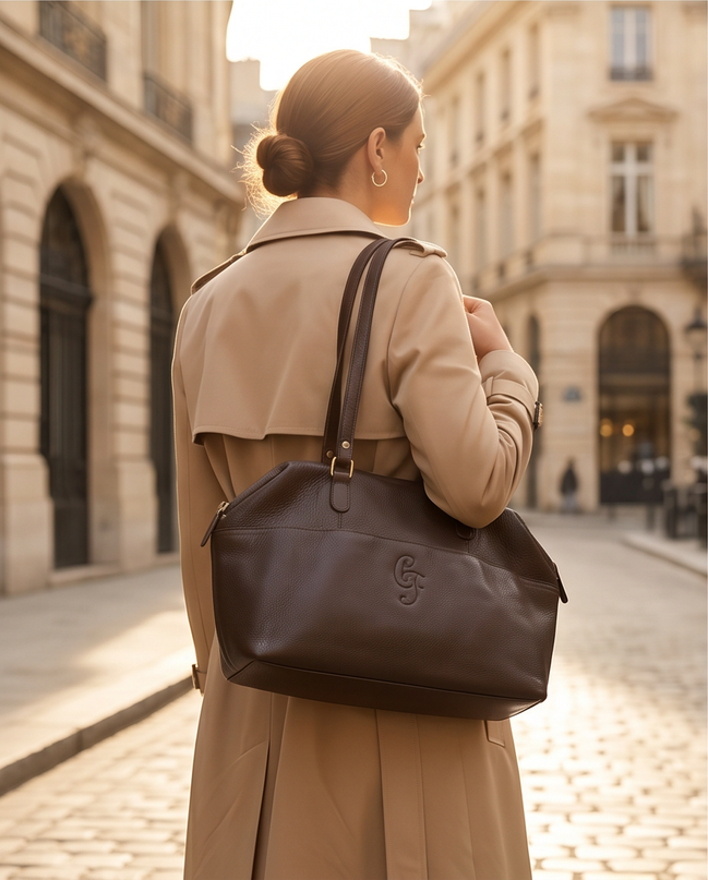 Claudio Ferrici leren shopper – donkerbruin