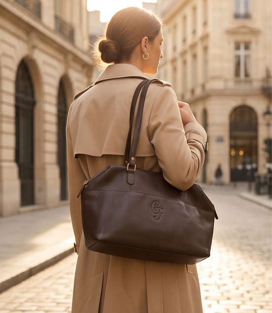Claudio Ferrici leren shopper – donkerbruin