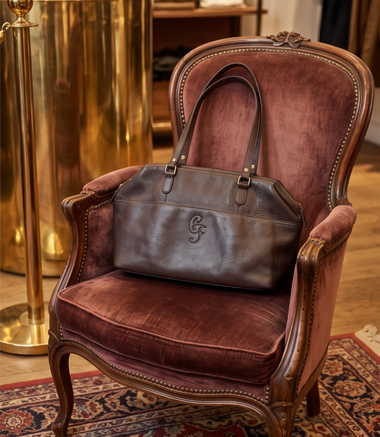 Claudio Ferrici leren shopper – donkerbruin