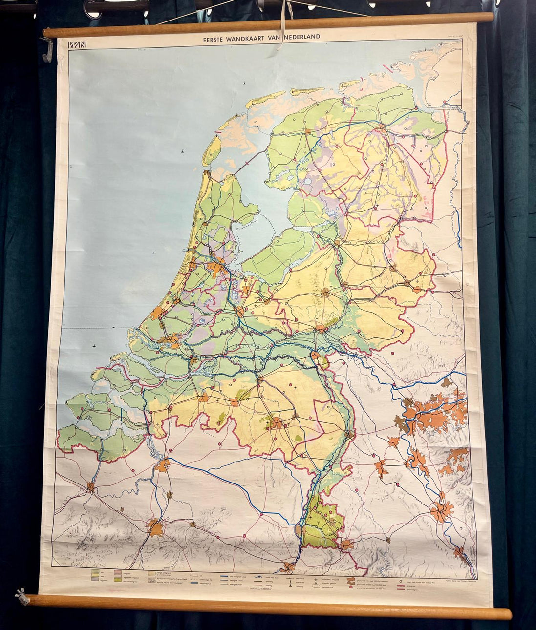 Vintage Schoolkaart Nederland