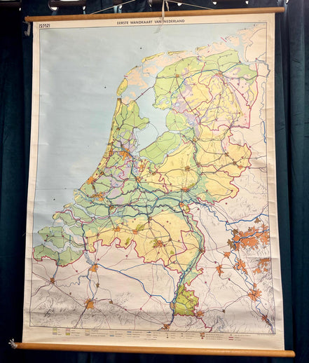 Vintage Schoolkaart Nederland