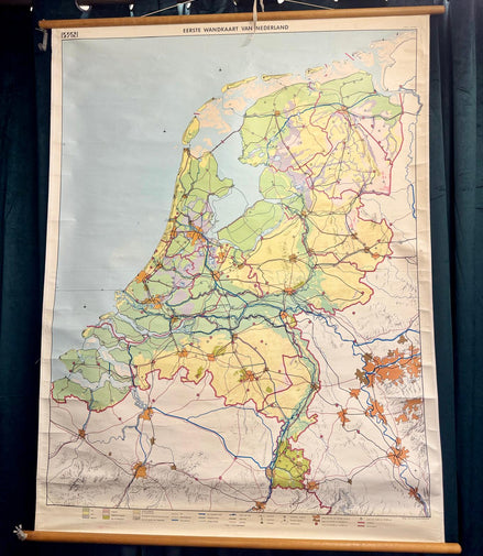 Vintage Schoolkaart Nederland
