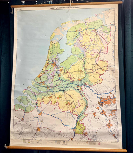 Vintage Schoolkaart Nederland