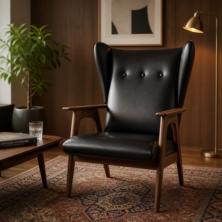 Mid century wingback stoel