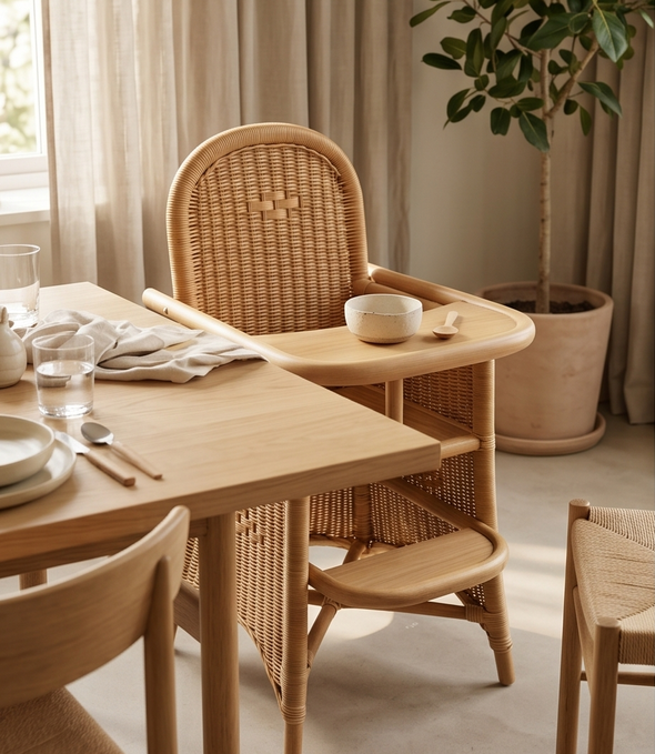 Charmante rotan kinderstoel