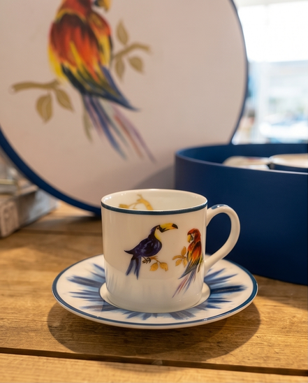 Tania Bulhões espresso set “Passaros do Brasil”