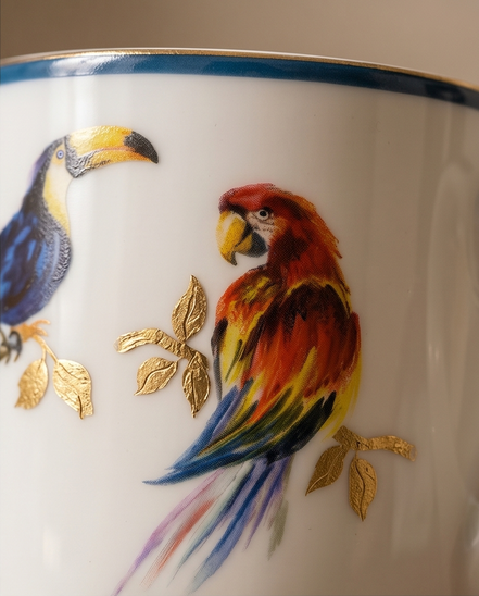Tania Bulhões espresso set “Passaros do Brasil”