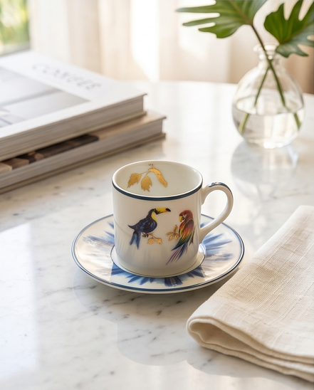 Tania Bulhões espresso set “Passaros do Brasil”