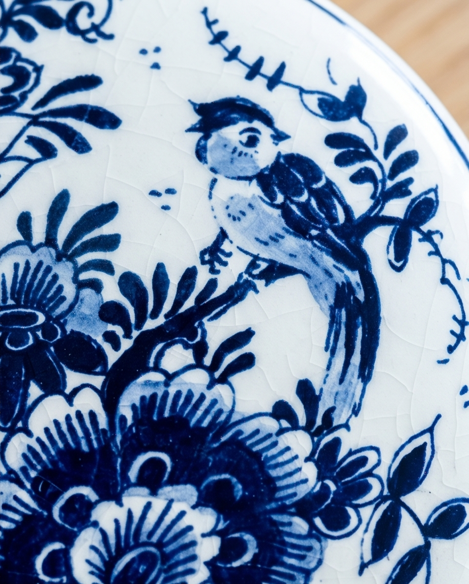Vintage Delfts blauw bonbonnière / sieradendoosje