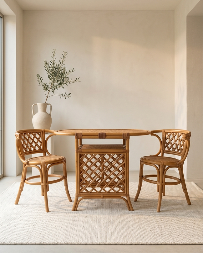 Rotan diningset