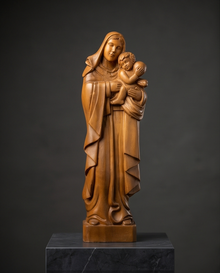Vintage houten Maria met kind – 46 cm