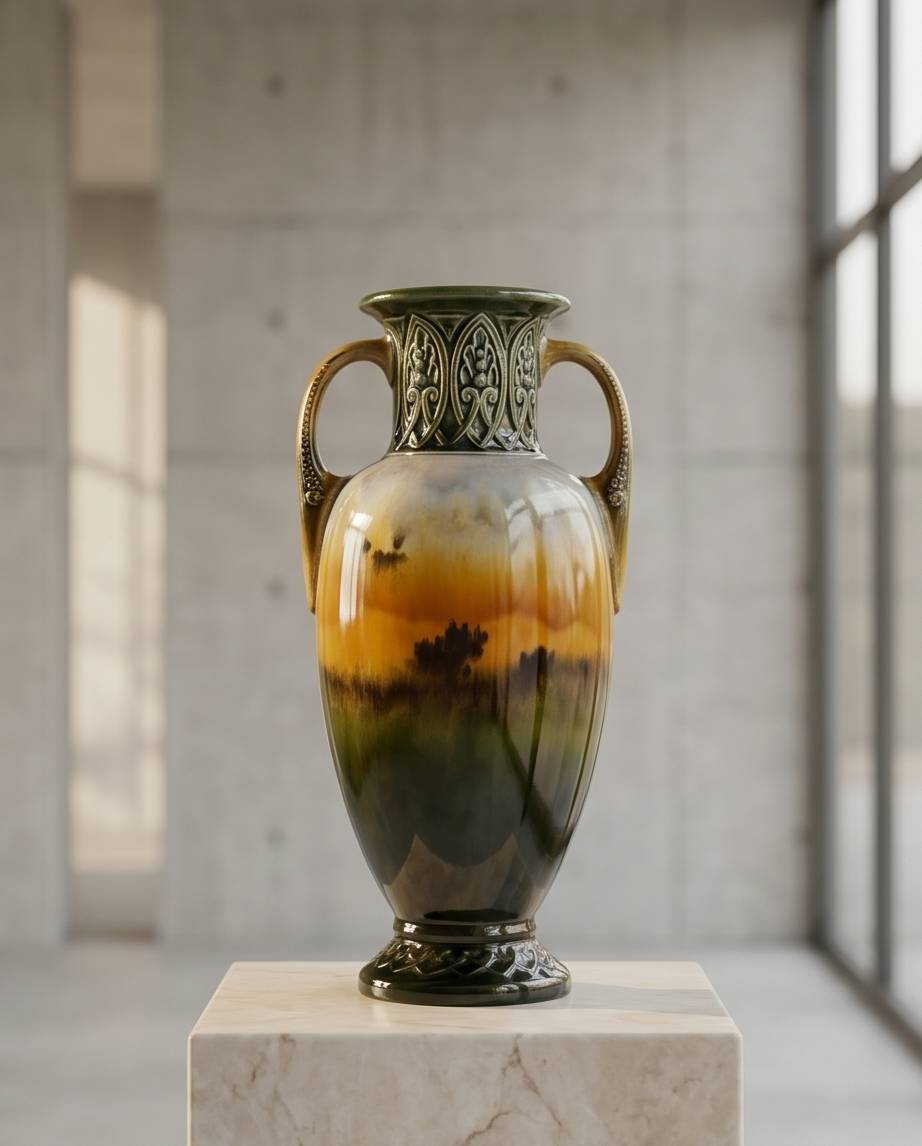 Vintage art pottery amphora vaas