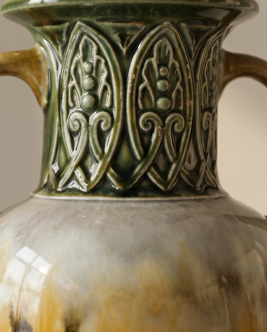 Vintage art pottery amphora vaas