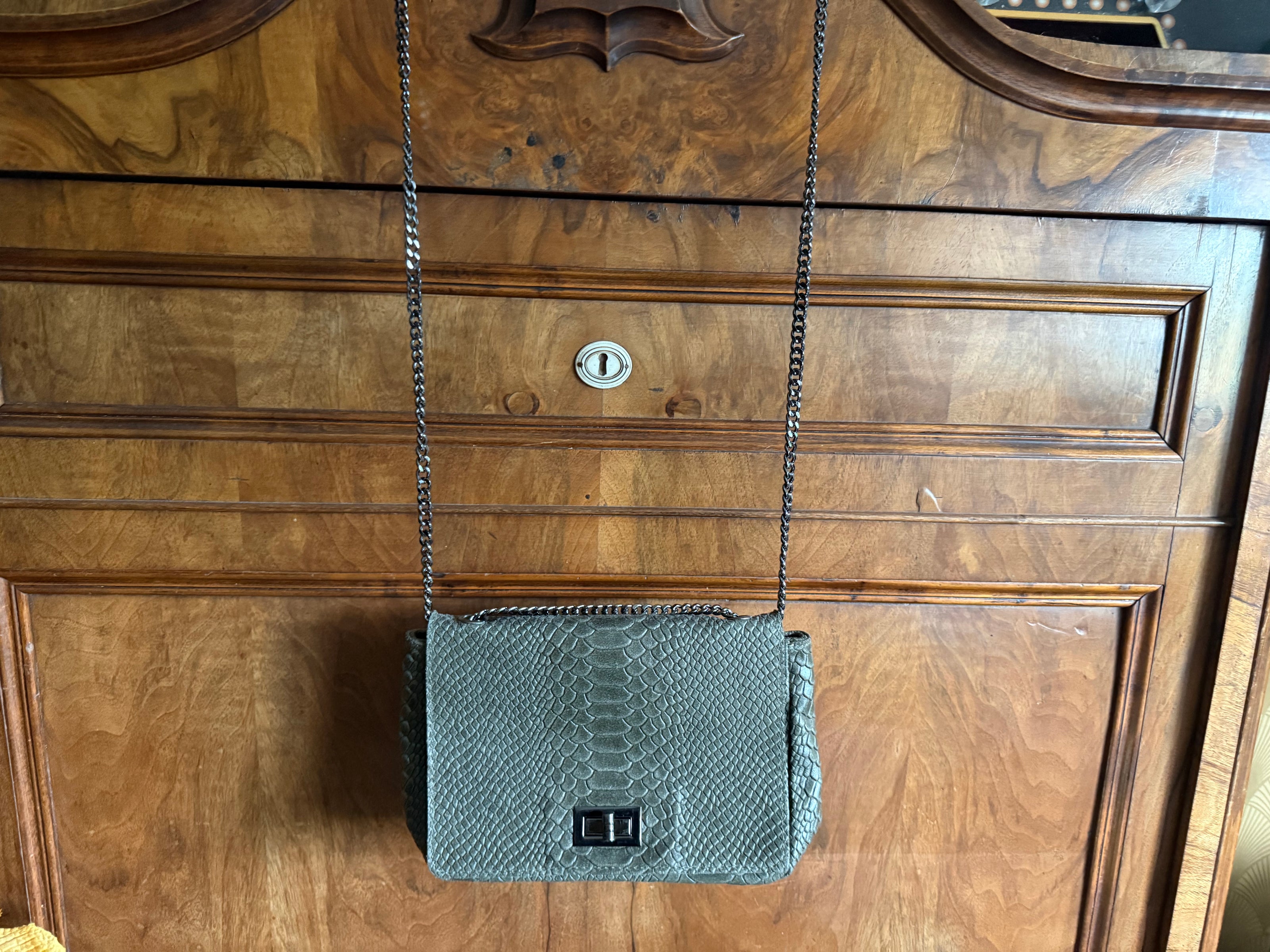Crossbodytas met reptielreliëf